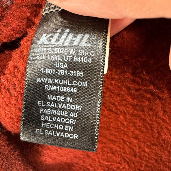 Kuhl Kajmrika Fleece Pullover Kids Small 7-8 Burgundy Gray 1/4 Zip Outdoor Top - Picture 8 of 10